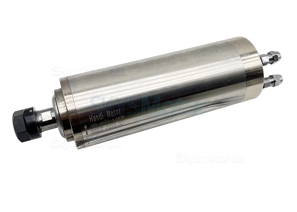 Wassergek&uuml;hlter CNC Spindelmotor JGD-80C3-2.2KW 110V/220V/380V 2,2kW 24000U/min ER20 Spannzange 400 Hz